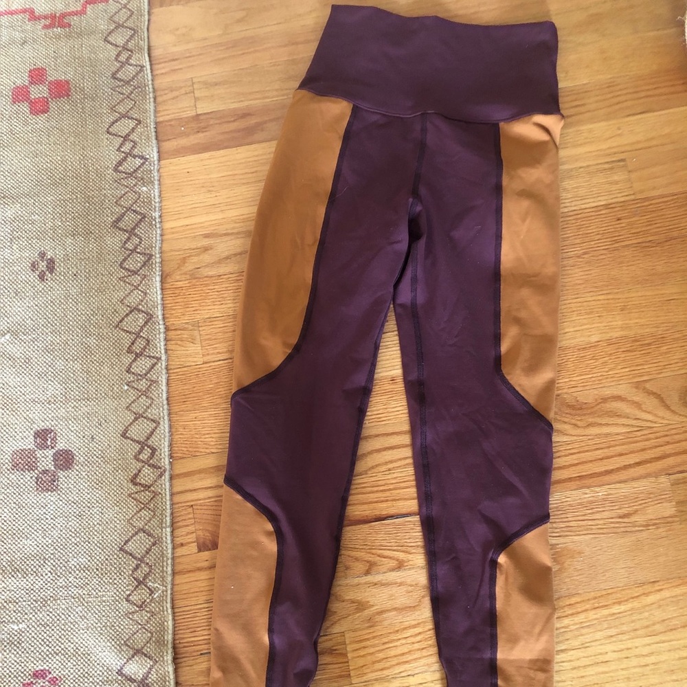 Live The Process eggplant two tone leggings